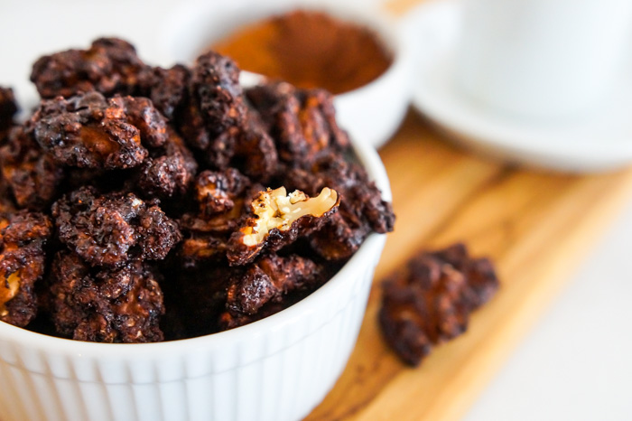 Quick Mocha Candied Walnuts