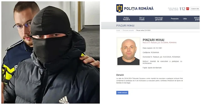 Interlopul evadat Mihai Pînzari „Tonici” s-a predat Poliției Rădăuți