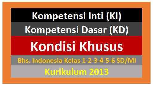 Ringkasan KI dan KD Bahasa Indonesia K13 Kelas 1,2,3,4,5,6 SD-MI Kondisi Khusus