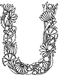 Ausmalbilder von Alphabet der Blumen