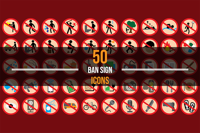 Ban Sign Icons Bundle
