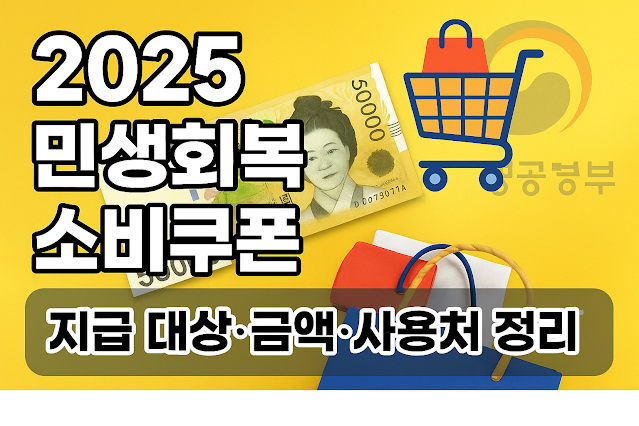 민생회복 소비쿠폰  지급 대상, 금액, 사용처 안내 이미지