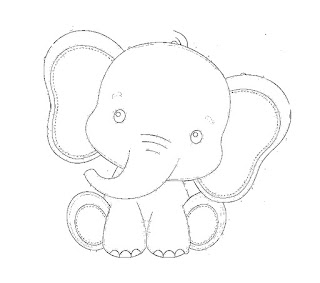 desenho de elefante para pintar em fraldas
