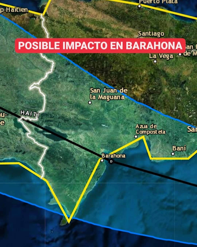 Depresión tropical Grace podría tocar tierra en Barahona el lunes a las 2:00 PM