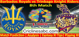 Barbados Royals vs Trinbago Knight Riders, 8th Match Predictions 100% Sure: CPL T20 2022