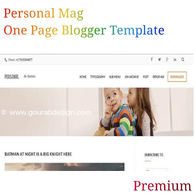Personal mag one page blogger template