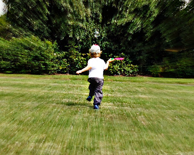 Big Boy chasing a bubble on our adventure