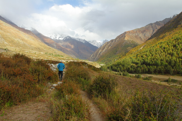 Chitkul and the snow capped Himalayas