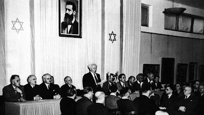 Foto histórica da criação do estado de Israel