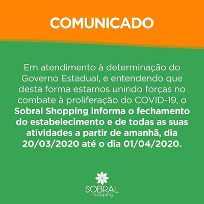 COMUNICADO IMPORTANTE DO SOBRAL SHOPPING