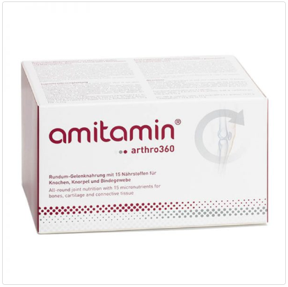 amitamin® arthro360 combines a total of 15 nutrients that are important for your joints, cartilage, bone and connective tissue. This formulation was optimized in a complex process according to the latest international research.
