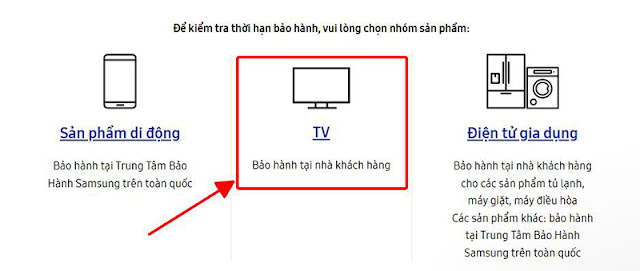 cách tra cứu bảo hành tivi Samsung