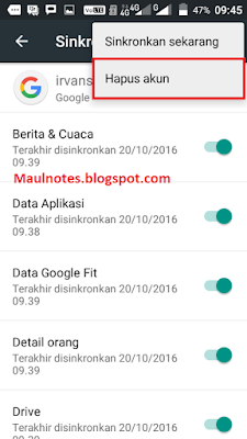 Maulnotes.blogspot.com - Cara Log Out Akun Gmail Di Android