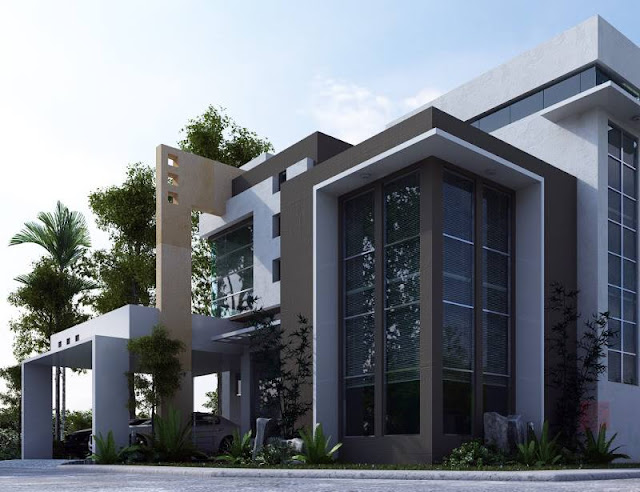 Desain rumah mewah minimalis modern 2 lantai