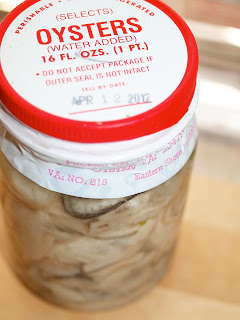 Chesapeake oysters in a jar