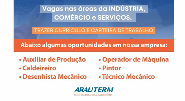 Arauterm anuncia Feirão de Empregos para a Indústria, Comércio e Serviços em Cachoeirinha