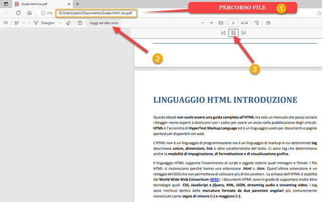 leggere i PDF con Edge