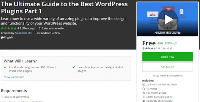 [100% Off] The Ultimate Guide to the Best WordPress Plugins Part 1| Worth 50$