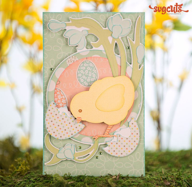 Download Craft Creations: Cotton Tail Village svg Chicken Easter Card