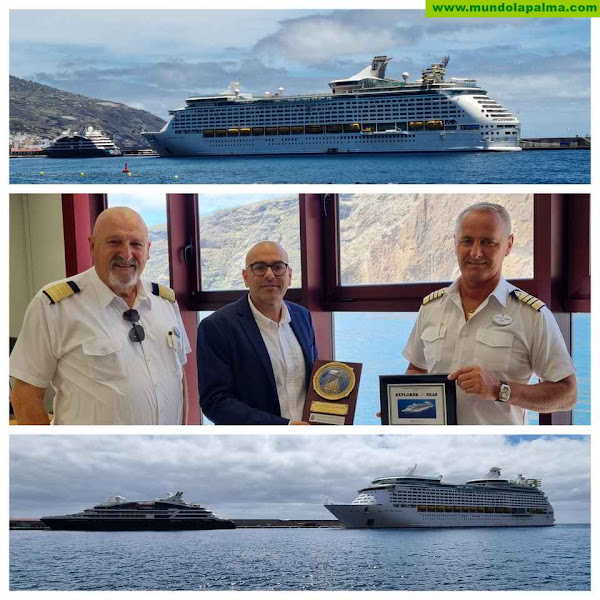 El imponente "Explorer of the Seas" atracó por primera vez en Santa Cruz de La Palma