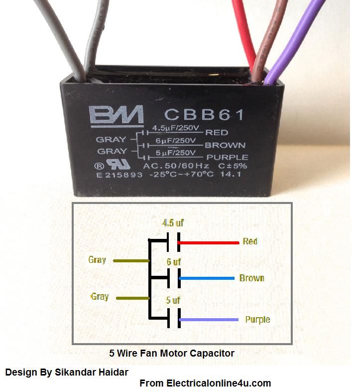 Ceiling Fan 5 wire Capacitor Working and instillation Diagram for Fan ...