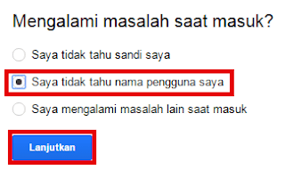 Saya tidak tahu nama pengguna saya