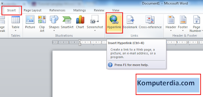  di tutorial kali ini aku akan memperlihatkan sedikit pengetahuan wacana bagaimana cara memb Cara Membuat Link Aktif Menuju Halaman Web Di Office Word 2010