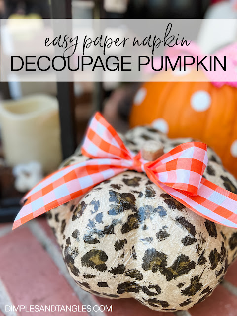 How to make a decoupage pumpkin with paper napkins, brown leopard decoupage pumpkin