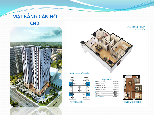 Căn hộ 04 và 07 Tứ Hiệp Plaza - 59m2.