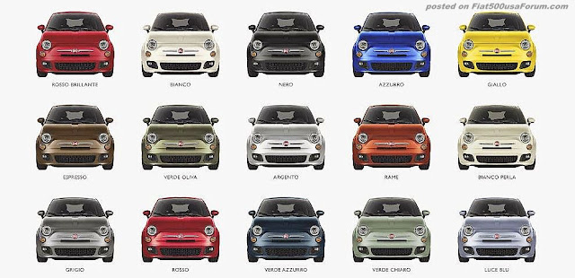 2012 Fiat 500 Colors