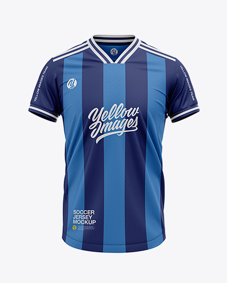 Download Men's V-Neck Soccer Jersey T-shirt Mockup - Front View ...