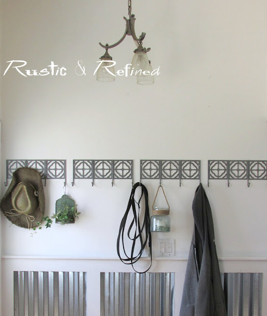 Do It Yourself Industrial / Modern Wainscoting using metal and wood