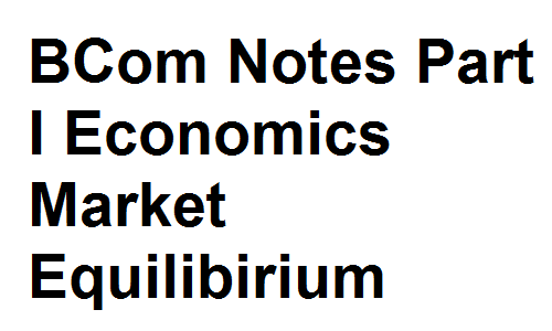 BCom Notes Part I Economics Market Equilibirium