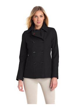 Women's Classic Double-Breasted Wool-Blend Peacoat