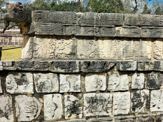 bassorilievi piattaforma teschi chichen itza