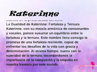 ▷ Significado del nombre Katerinne (✔)