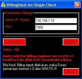 Hack Billing Warnet dengan BillHack 2012 