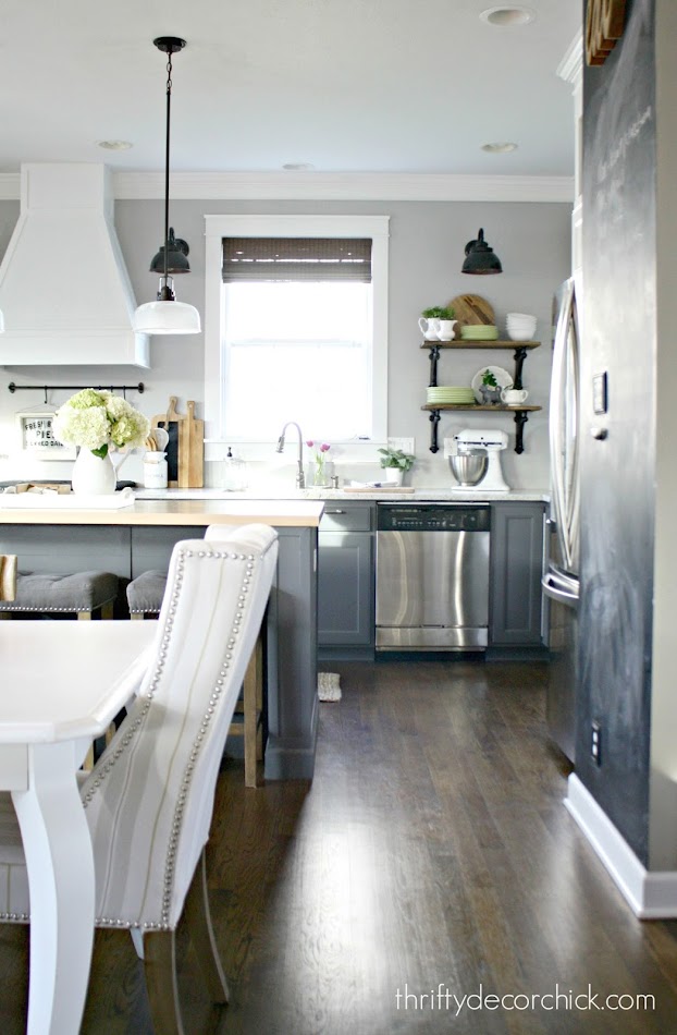 Two toned kitchen gray and white