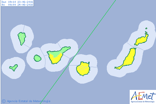 Las islas orientales de Canarias y el sur de Tenerifie en aviso amarillo por altas temperaturas 24 junio