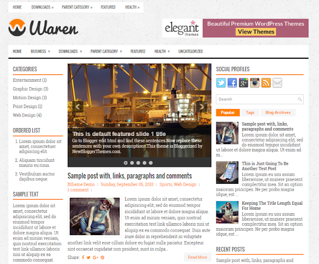 Waren Blogger template 