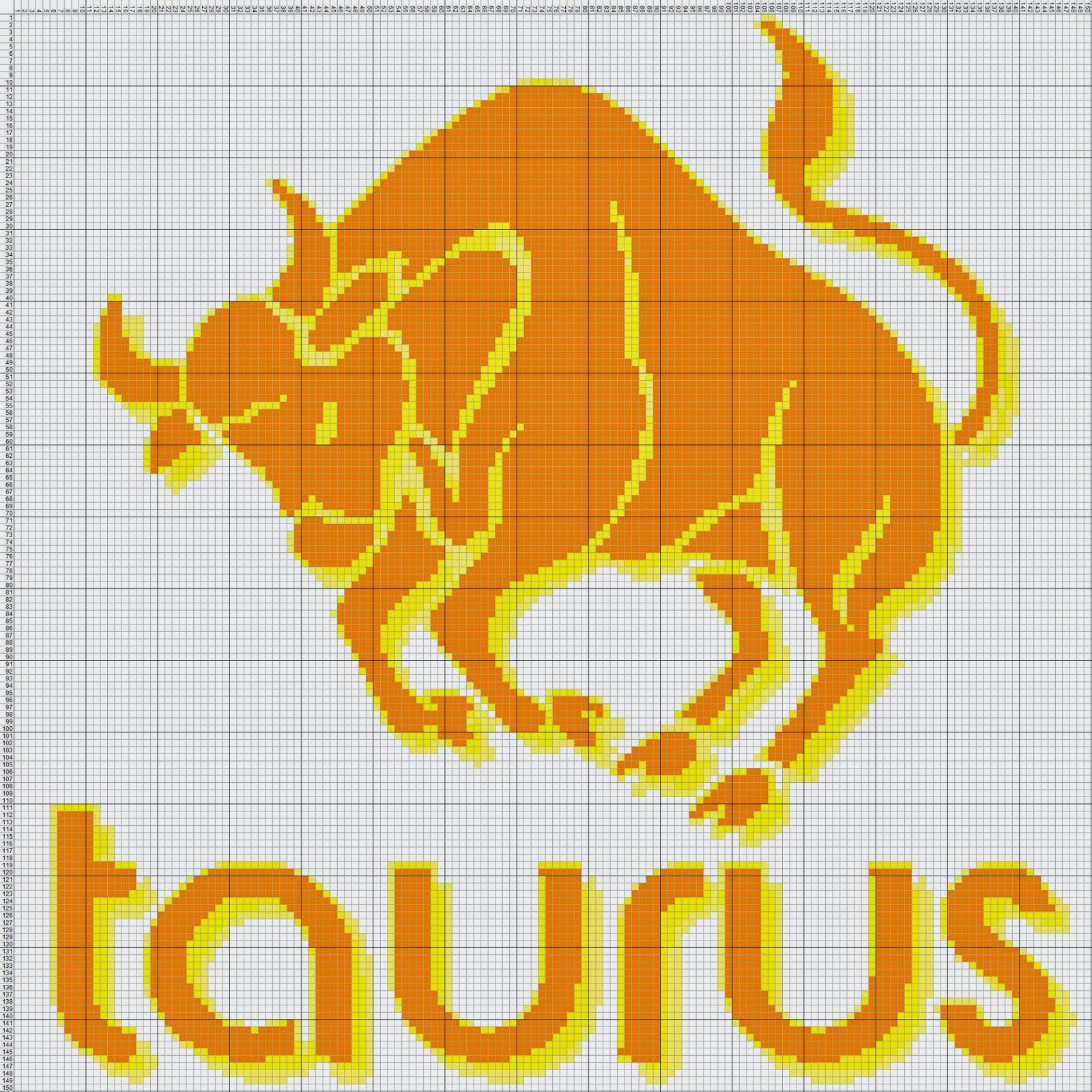 Gambar Pola Kristik Sederhana Zodiak Taurus Free Cross Stitch