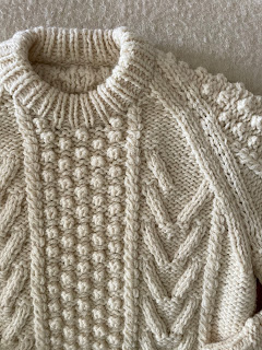 Vintage aran sweater close up
