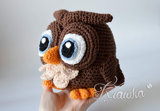 Krawka: Cute crochet owl pattern by Krawka: forest owl, crochet animals, cute toy amigurumi