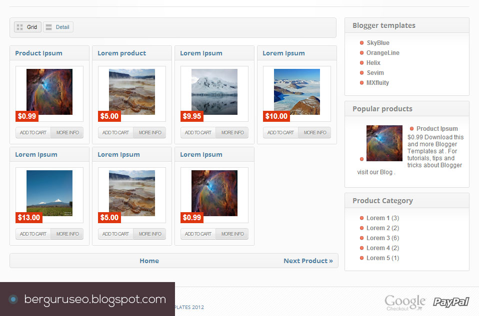 Template Blog Toko Online Blogger Store Grid