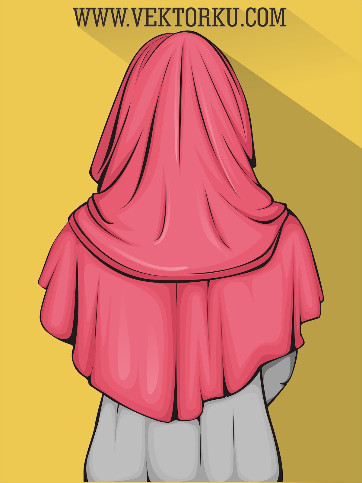 Gambar Kartun Berhijab Dari Belakang Gambar Gokil