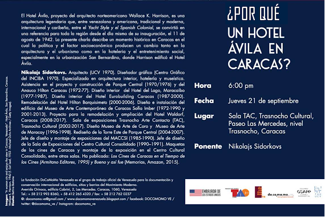 Invitación Charla "¿Por Qué Un Hotel Ávila En Caracas?, Trasnocho Cultural Paseo Las Mercedes este jueves en Caracas.