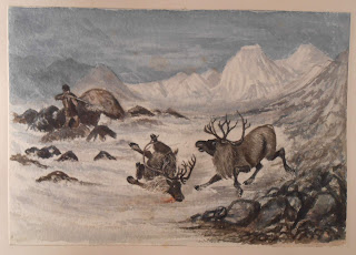 Watercolor of hunters and prey