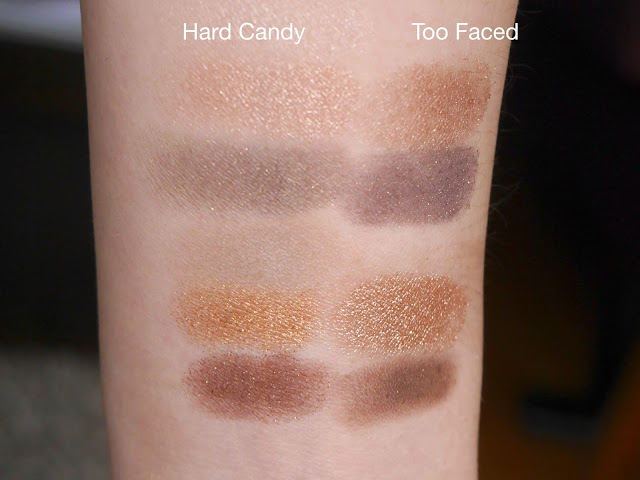 Hard Candy Look Pro! Tin Palettes in Natural Eyes vs Too Faced Natural Eyes swatches