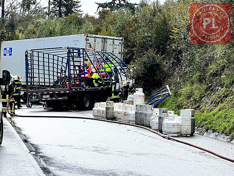 Conductor fallece tras accidente entre camiones en Ruta 5 Sur por granizo