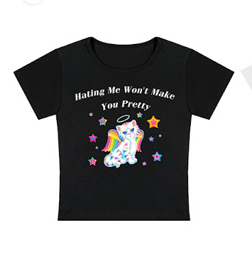 Hating Me Won't Make You Pretty Y2K Baby Tee
